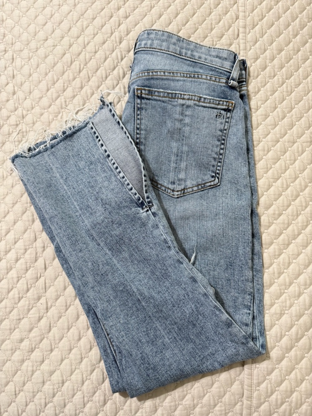 rag & bone Light Blue Cropped Straight Jeans excellent condition